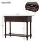 Daisy Series Console Table with Two Drawers and Bottom Shelf, Traditional Design, Pine Wood Frame, 35.5" L x 14" W x 30" H, Dark Brown
