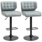 Swivel PU Leather Barstools Set of 2 Adjustable Bar Stools with Footrest Back for Kitchen Counter Dining Room Grey