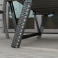 Convertible Wicker Loveseat Grey Patio Chaise Lounge