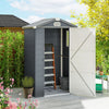 4.4' x 3.3' Plastic Garden Storage Shed with Latch Door, Vents, Sloped Roof, Grey