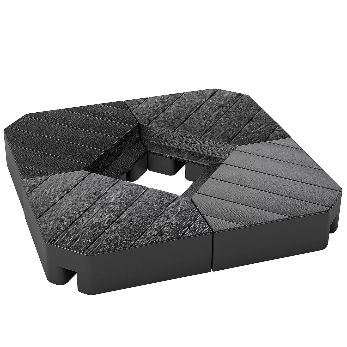 Offset Umbrella Base Outdoor Umbrella Weights, 132 lb. Capacity Water or 176 lb. Capacity Sand, Black