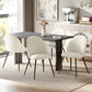 Set of 4 Modern Dining Chairs, Velvet Upholstered Kitchen Chairs with Steel Legs for Living Room, Cream White