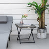 Rattan Coffee Table Folding Patio Outdoor Side Table Wicker for Balcony, Porch, Poolside, 15.75