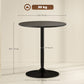 27.6" Round Kitchen Table for 2, Modern Small Dining Table with Wood Veneer, Steel Base for Dining Room, Black