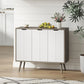 Modern Sideboard and Buffet, Dining Room Cabinet with Adjustable Shelves and 3 Doors, Grey