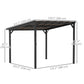 10' x 10' Hardtop Gazebo Wall-Mounted / Free Standing Outdoor Pergola with UPF 50+ & Waterproof Polycarbonate Roof