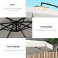 11 FT Cantilever Patio Umbrella Offset Parasol with Cross Base and 8 Ribs for Garden, Cream White