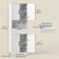 68" Kitchen Buffet with Hutch and 4 Doors - White