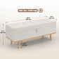Storage Ottoman Bench, Foot Rest with Lift-Up Lid and Wood Legs, Linen Storage Chest for Living Room, Cream White