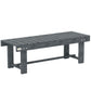 Outdoor Garden Bench, Backless Patio Fir Wood Stool, Armless Loveseat, 43.25" x 15" x 13.75", Grey
