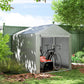 Portable Bicycle Shed with Galvanized Steel Frame and Large Door, Waterproof Outdoor Shed for Garden Tools, Light Grey