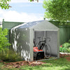 Portable Bicycle Shed with Galvanized Steel Frame and Large Door, Waterproof Outdoor Shed for Garden Tools, Light Grey