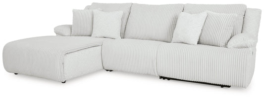 Top Tier - Alloy - 3-Piece Sectional Sofa With LAF Press Back Chaise - Forward Furniture