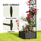 Garden Arch Outdoor Trellis Arbor with 2 Planter Boxes, 109.4" x 15.7" x 86.6", Black
