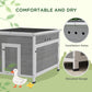 Duck Coop, Wooden Chicken House Rabbit Hutch with Openable Roof, Removable Floor, Double Doors, Ramp, Grey