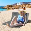 Set of 2 Sun Lounger Beach Mat Folding Lounge Chair Mat with Adjustable Back Steel Frame Head Pillow Carry Bag Grey