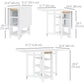 Folding Dining Table with Storage, Drop Leaf Kitchen Table for Small Spaces, White