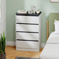 Tall Chest of Drawers, 4 Drawer Dresser for Bedroom, Living Room, Hallway, Modern Storage Cabinet, White Wood Effect
