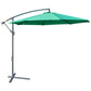 10ft Offset Patio Umbrella with Base, Garden Hanging Parasol with Crank, Banana Cantilever Umbrella Sun Shade, Green