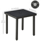 Outdoor Side Table, Patio End Table with Umbrella Hole, Small Coffee Table with Steel Frame for Balcony, Black