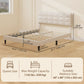 Queen Platform Bed Frame with Upholstered Headboard - Cream