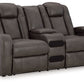 Fyne-dyme - Power Reclining Loveseat With Console/Adj Hdrst