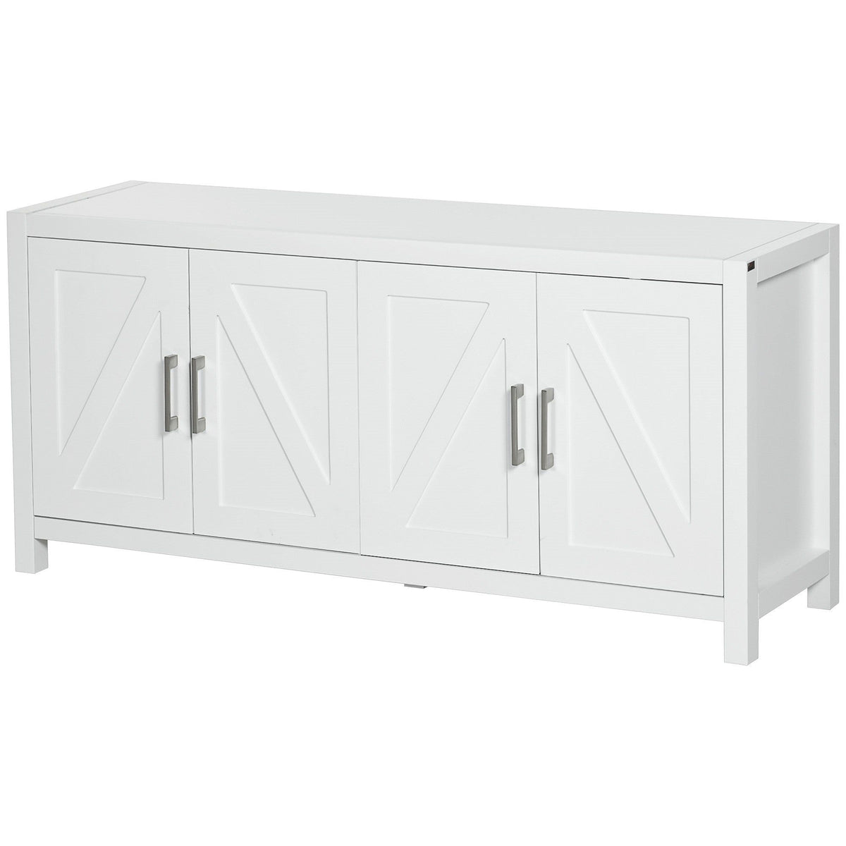 Barn-Door TV Stand for TVs up to 65" - White