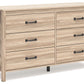 Battelle - Tan - Six Drawer Dresser