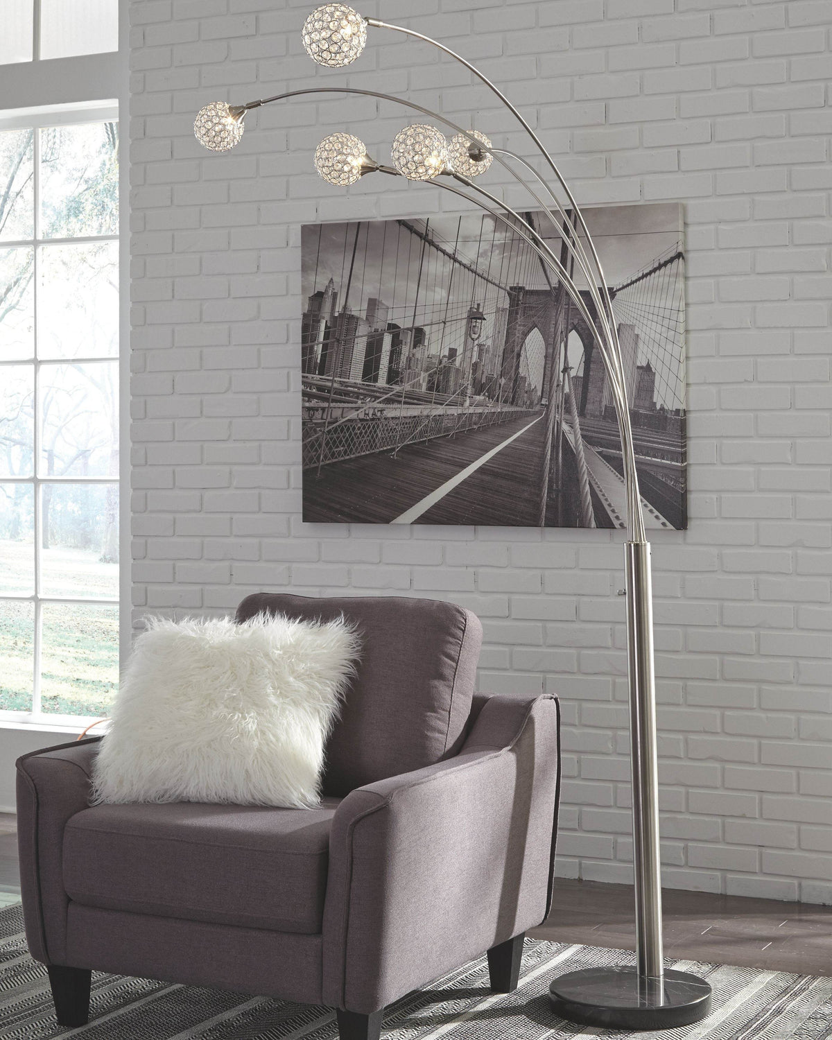 Winter - Silver Finish - Metal Arc Lamp - Forward Furniture
