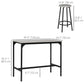 5-Piece Bar Table Set for 4, Industrial Counter Height Bar Table and Chairs for Kitchen, Dining Room, Grey