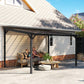 10' x 14' Hardtop Gazebo Wall-Mounted / Free Standing Outdoor Pergola with UPF 50+ & Waterproof Polycarbonate Roof