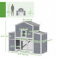 66.5" Large Chicken Coop, Wooden Chicken House with 2 Nesting Boxes, Sliding Tray & Ramp, for Outdoor Backyard Farm