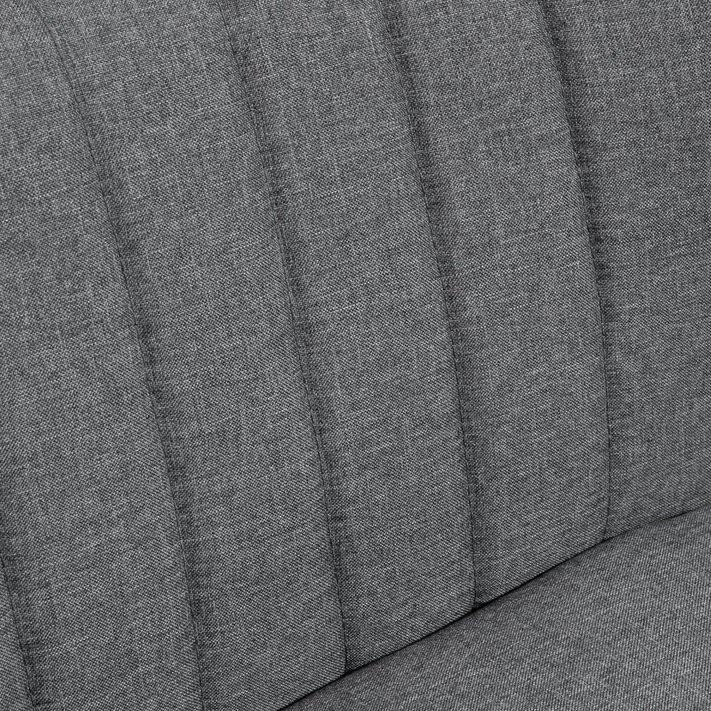 Modern 2 Seater Sofa, Upholstered Two Seater Couch with Rubber Wood Legs, Grey