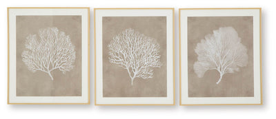 Hendridge - Taupe / White - Wall Art Set (Set of 3) - Forward Furniture