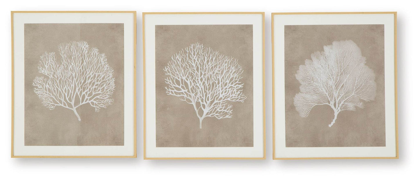 Hendridge - Taupe / White - Wall Art Set (Set of 3) - Forward Furniture