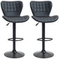 Set of 2 Swivel Adjustable Bar Stools - Black