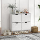 Shoe Storage Cabinet with 4 Flip Drawers and Adjustable Shelf, Shoe Cabinet for 8-16 Pairs of Shoes, White
