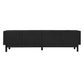 Modern TV Stand with Wave Shaped Doors, Ample Storage and Sturdy Legs, Functional Design, Easy to Install, 66.5" L x 13.5" W x 18" H, Black