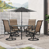 5-Piece Outdoor Patio Dining Set, 4 Swivel Rocker Chairs and 37