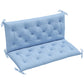 2 Seater Garden Bench Cushion, Soft Thick Outdoor Non-Slip 2 Seater Soft Pad With Backrest for Garden Patio, 47" x 43" x 5", Light Blue