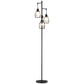 Industrial Floor Lamp with 3 Hanging Wire Lampshades, Dimmable Standing Lamp for Living Room, Bedroom, Dining Room, Study, Black