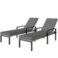 Chaise Lounge Chairs Outdoor, Set of 2 Wicker Patio Lounge Chairs with 5-Level Adjustable Backrest, Cushion
