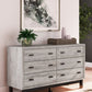 Vessalli - Black / Gray - Six Drawer Dresser