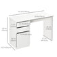 Computer Desk with Storage Drawer and Cabinet - White