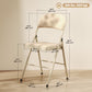 4 Pack Folding Chairs with Padded Seats, Velvet Portable Party Chairs with Steel Frame, Beige