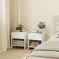 Nightstands Set of 2 with Drawer and Shelf - Distressed White