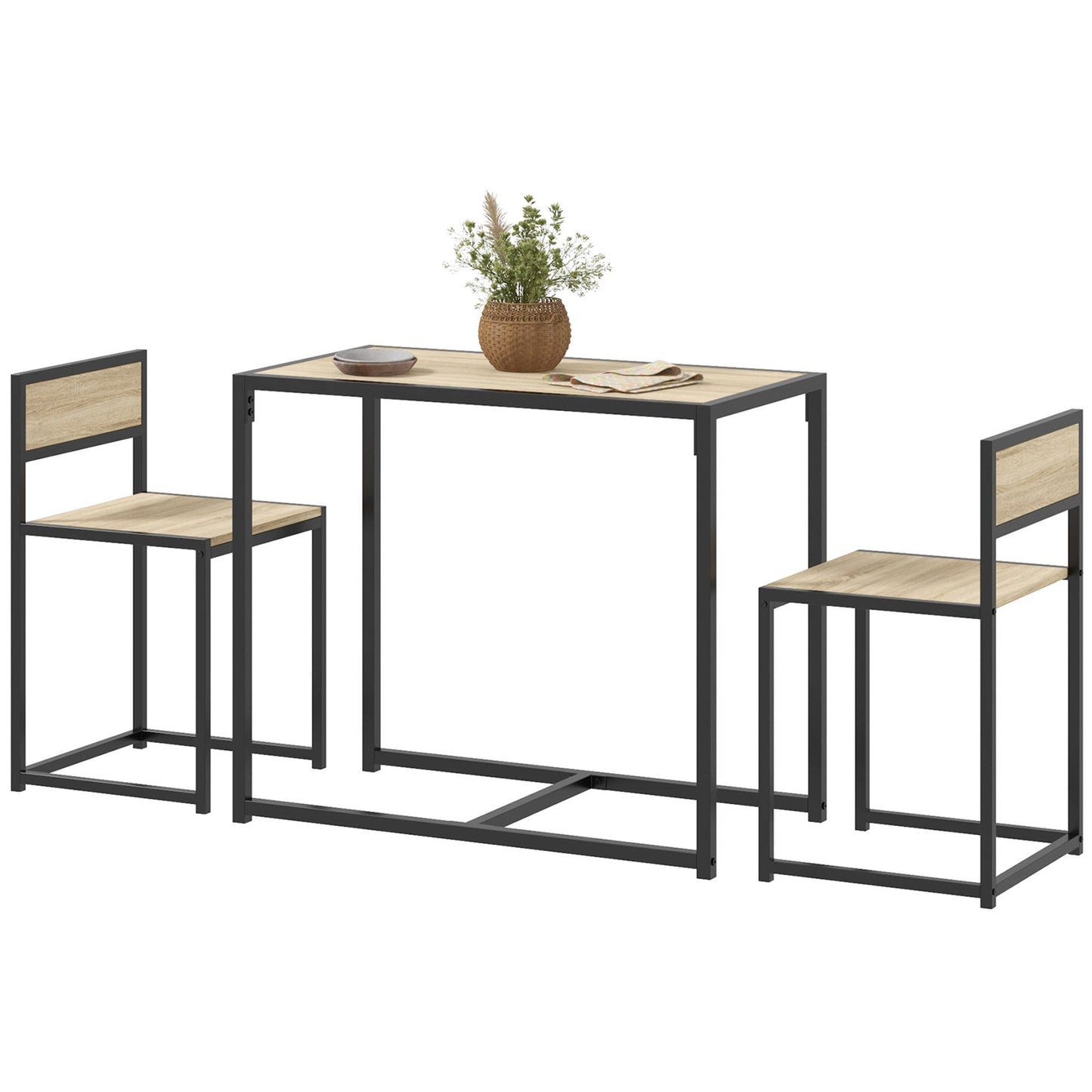 Dining Table Set, Industrial Dining Set for 2, Kitchen Table and Chairs for Small Space, Dining Room Table with Chairs