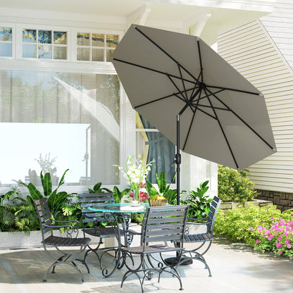 8.5' Light Grey Aluminum Patio Umbrella Sun Shelter