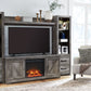 Wynnlow - Gray - Entertainment Center - TV Stand With Glass/Stone Fireplace Insert