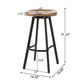 Set of 2 Industrial Barstools with Rust-Finish Iron Frame & Pinewood Seat